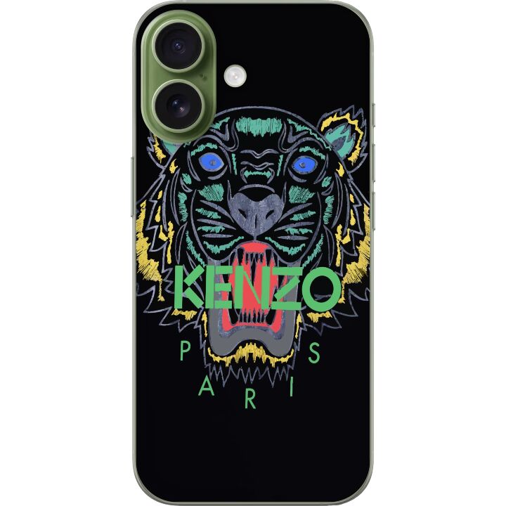 Kompatibelt Mobilskal till Apple iPhone 17 Kenzo tiger Paris mode poster mode lyxgata varumärke logotyp ikonisk svart bakgrund retro konst