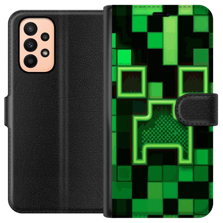 Kompatibelt Plånboksfodral till Samsung Galaxy A23 Minecraft