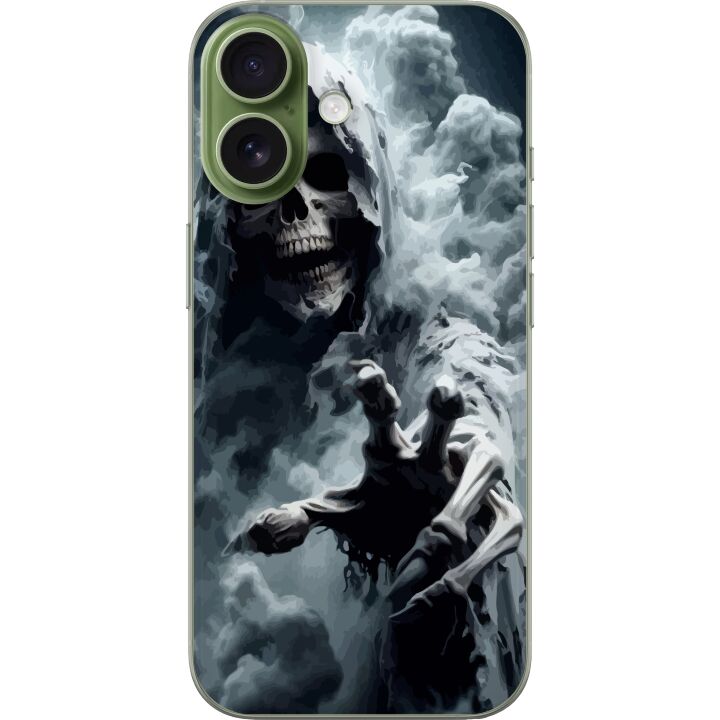 Kompatibelt Mobilskal till Apple iPhone 17 Dödsaksal Dödsängel affisch dödskalle skräck mörker spöke läskigt dimma mörk design konst