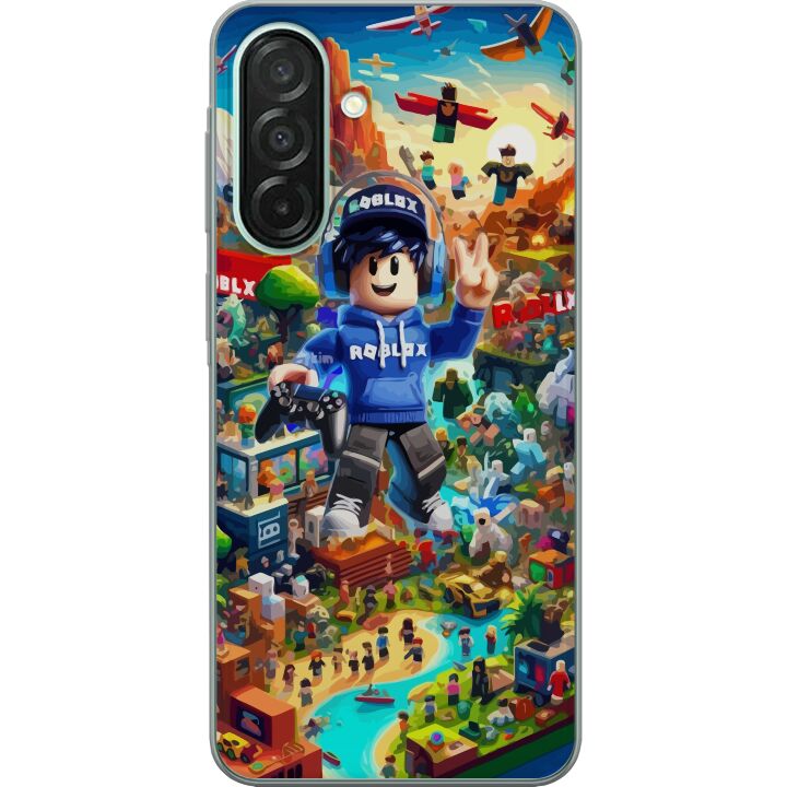 Kompatibelt Mobilskal till Samsung Galaxy A26 Stor detaljerad Roblox-värld fylld av karaktärer, äventyr och färgstarka miljöer