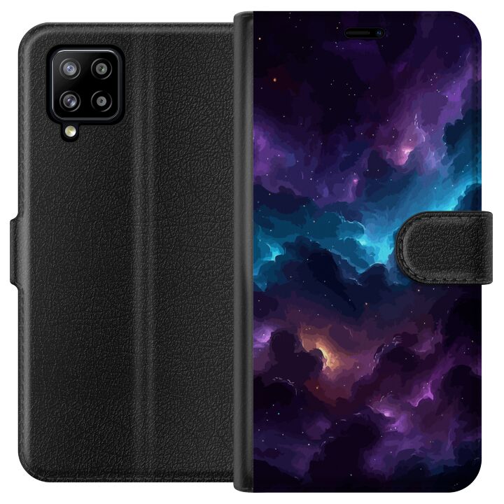Kompatibelt Plånboksfodral till Samsung Galaxy A42 5G Lila rymdnebulosa