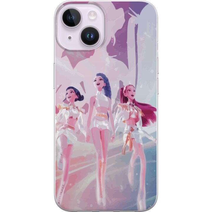 Kompatibelt Mobilskal till Apple iPhone 14 K-Pop Demon Hunters silver idol trio - futuristisk K-pop-inspirerad gruppdesign med glittrande scenkläder