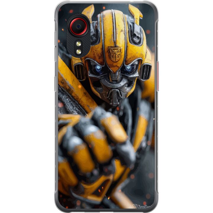 Kompatibelt Mobilskal till Samsung Galaxy Xcover 5 Bumblebee Transformers gul robot mecha sci-fi action krigare detaljerad cyberpunk hjälte motivatio