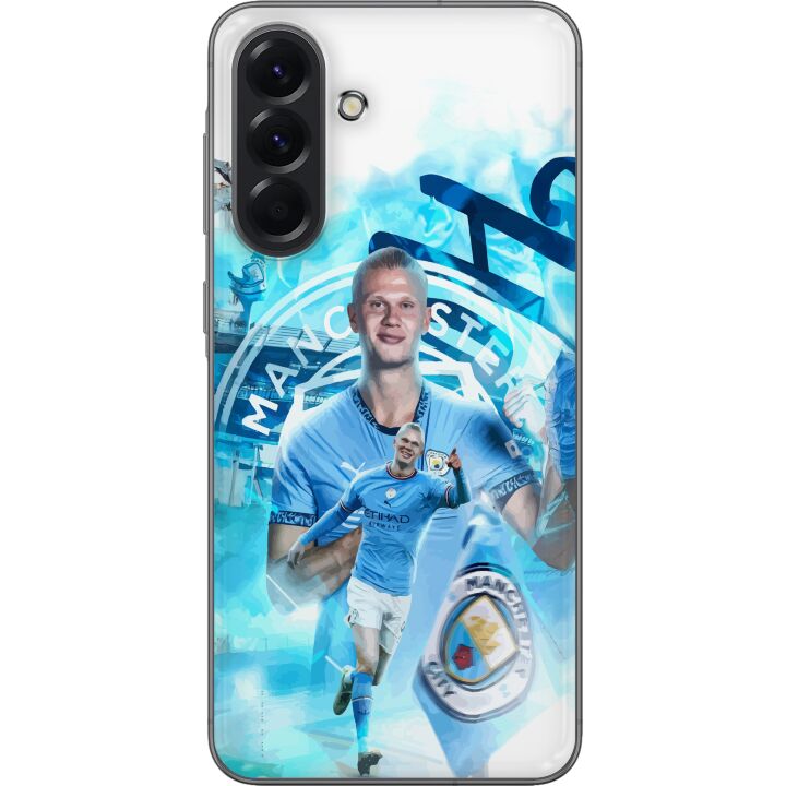 Kompatibelt Mobilskal till Samsung Galaxy A56 Erling Haaland Manchester City Norge ultrasnabb och stark striker med otrolig effektivitet och toppnivå