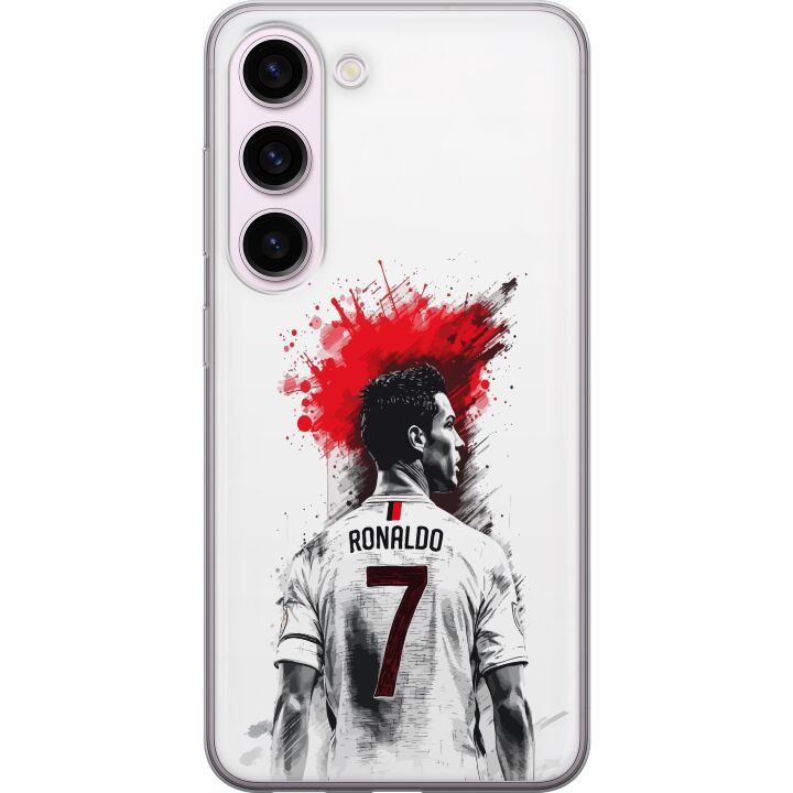 Kompatibelt Mobilskal till Samsung Galaxy S23 Ronaldo Red Energy motivation med Cristiano Ronaldo i röd och vit stiliserad design med en kraftfull kä