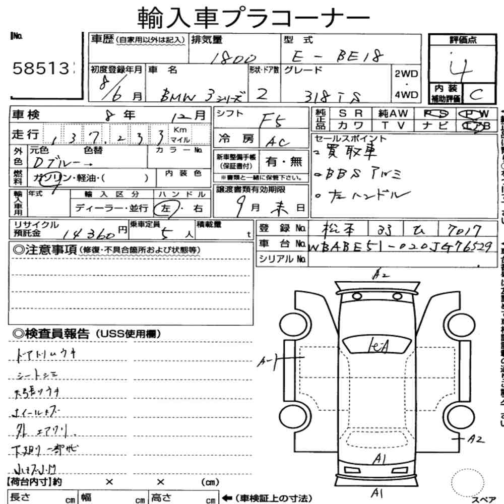 1996 BMW 3 SERIES CP 318IS