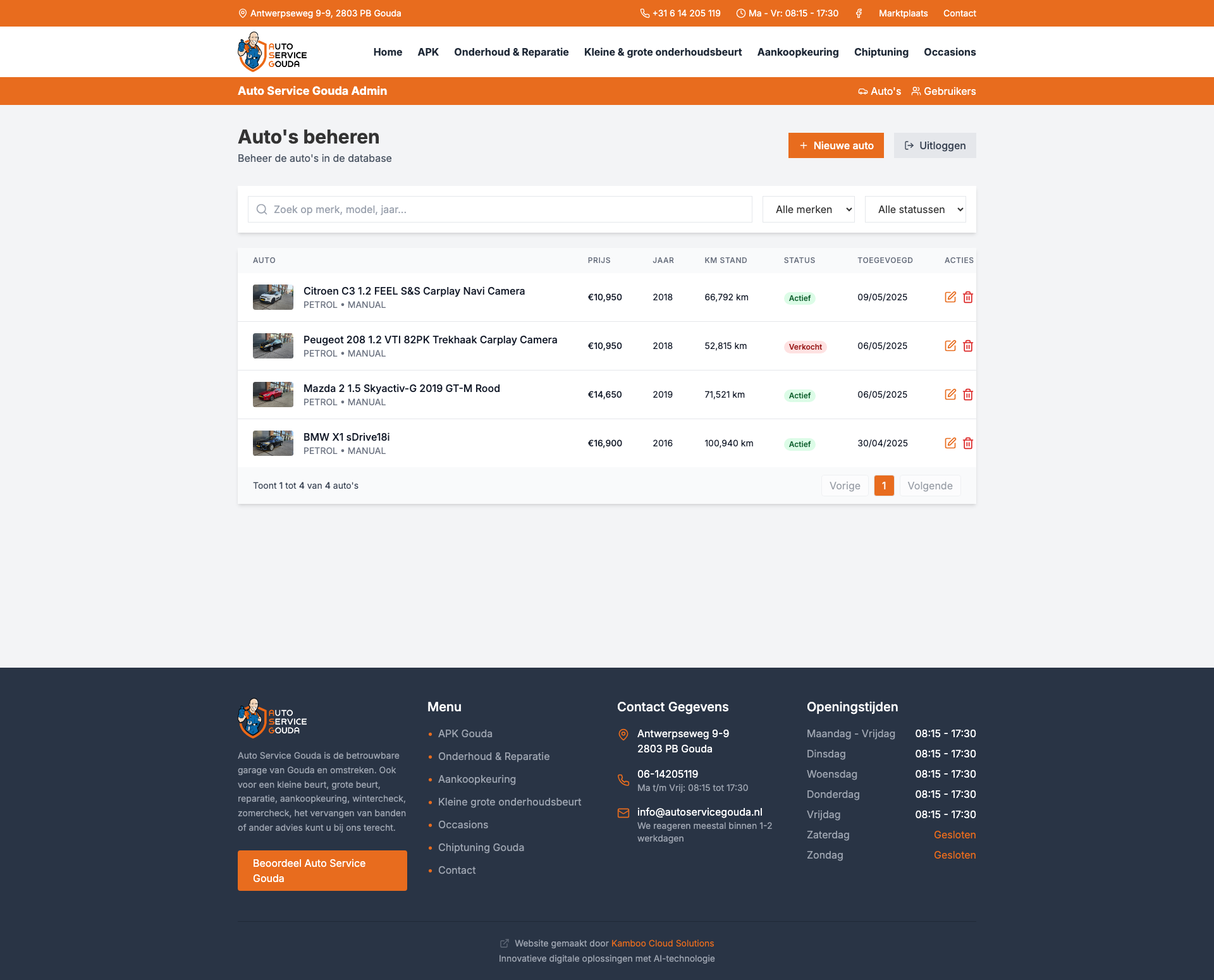 Verkoop website Auto Service Gouda - Afbeelding 2