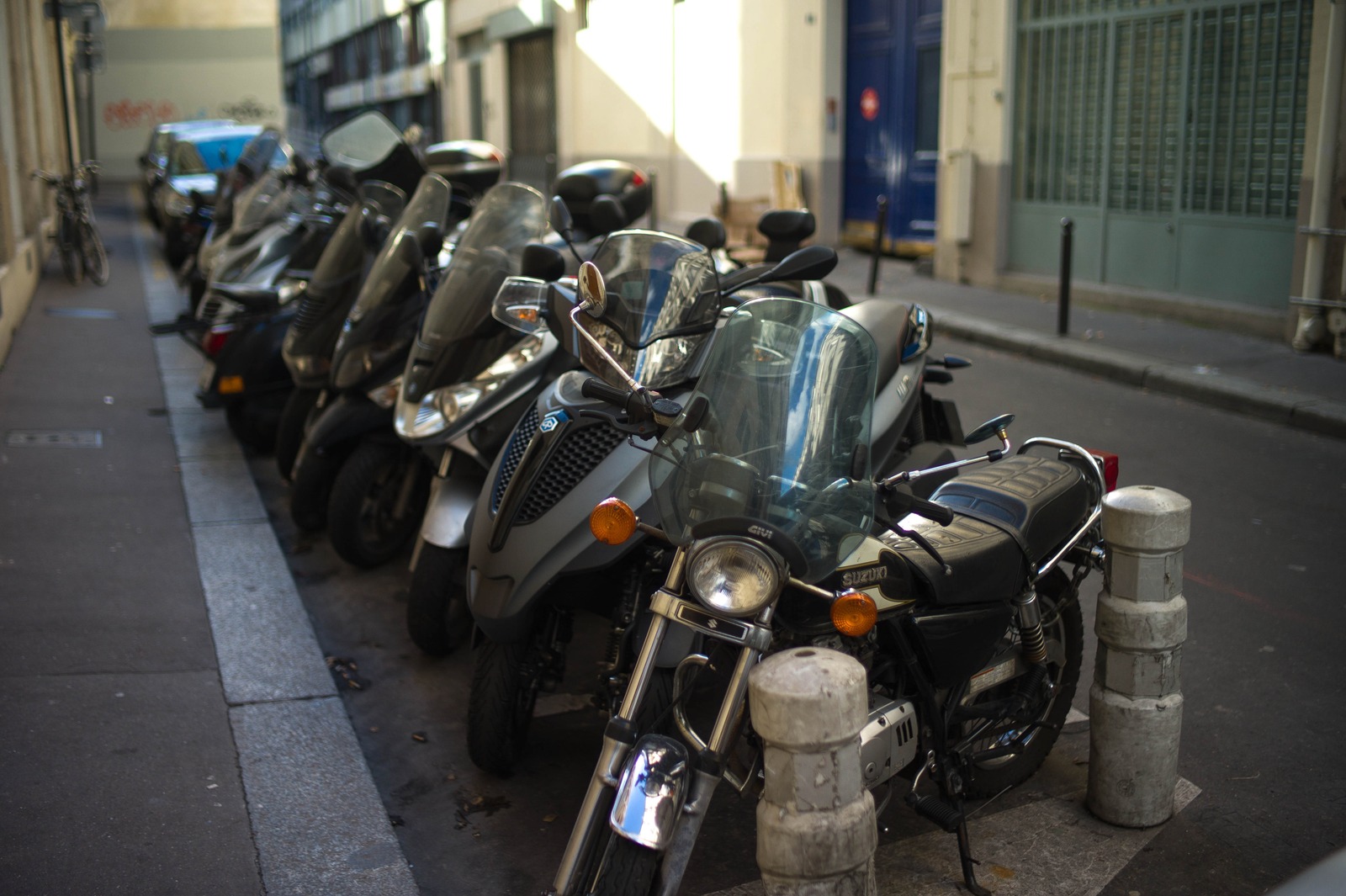 Urban Motorcycle Rows