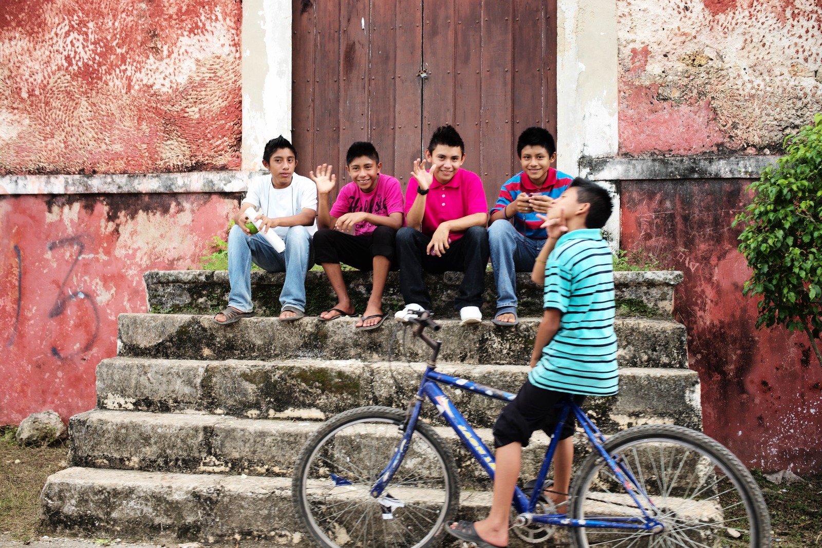 Boys on a Steps