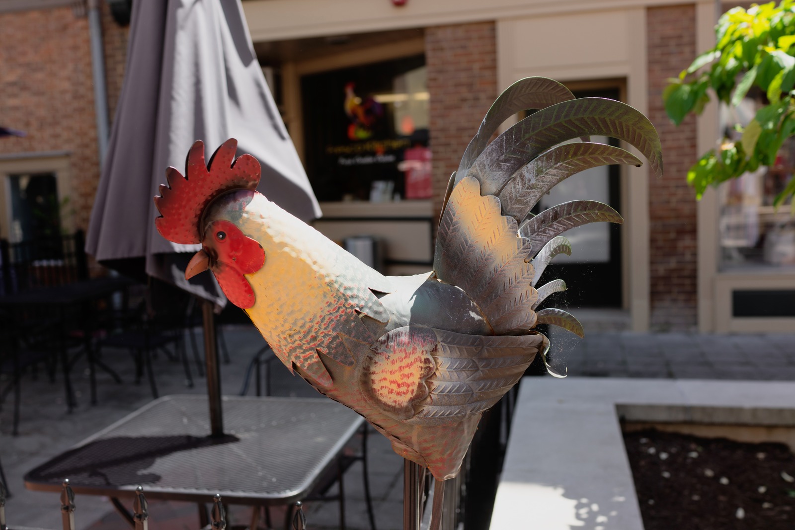 Whimsical Rooster Sculpture