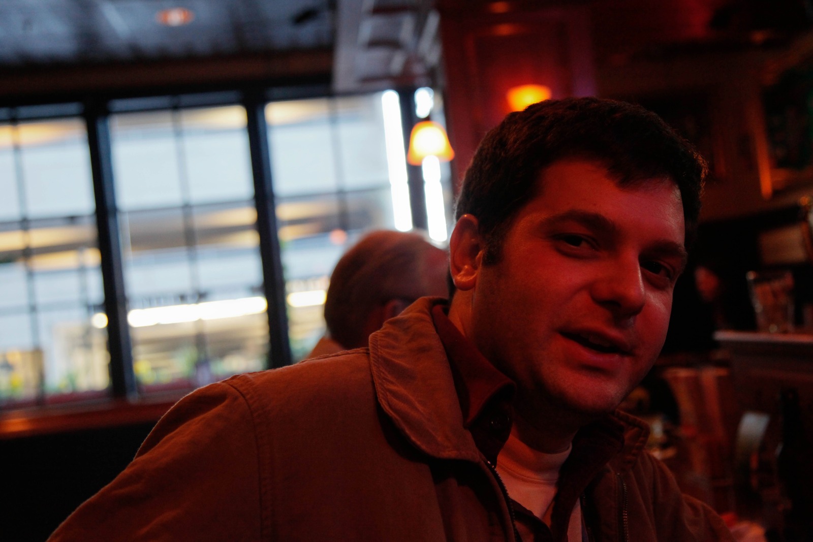 Candid Bar Conversation