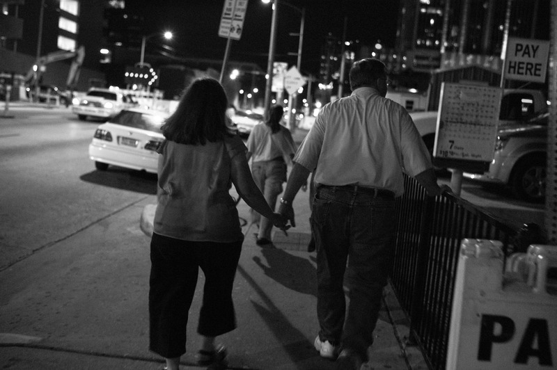 Evening Stroll in Black and White