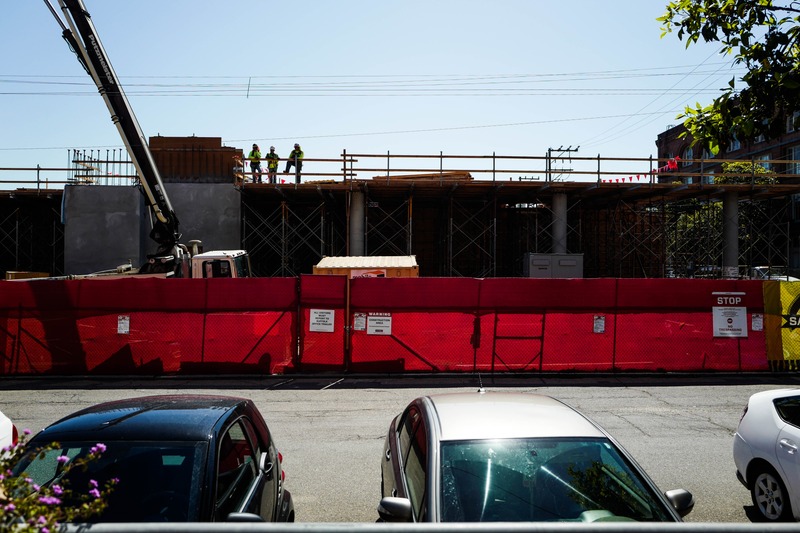 Construction Scene Under Bright Sky