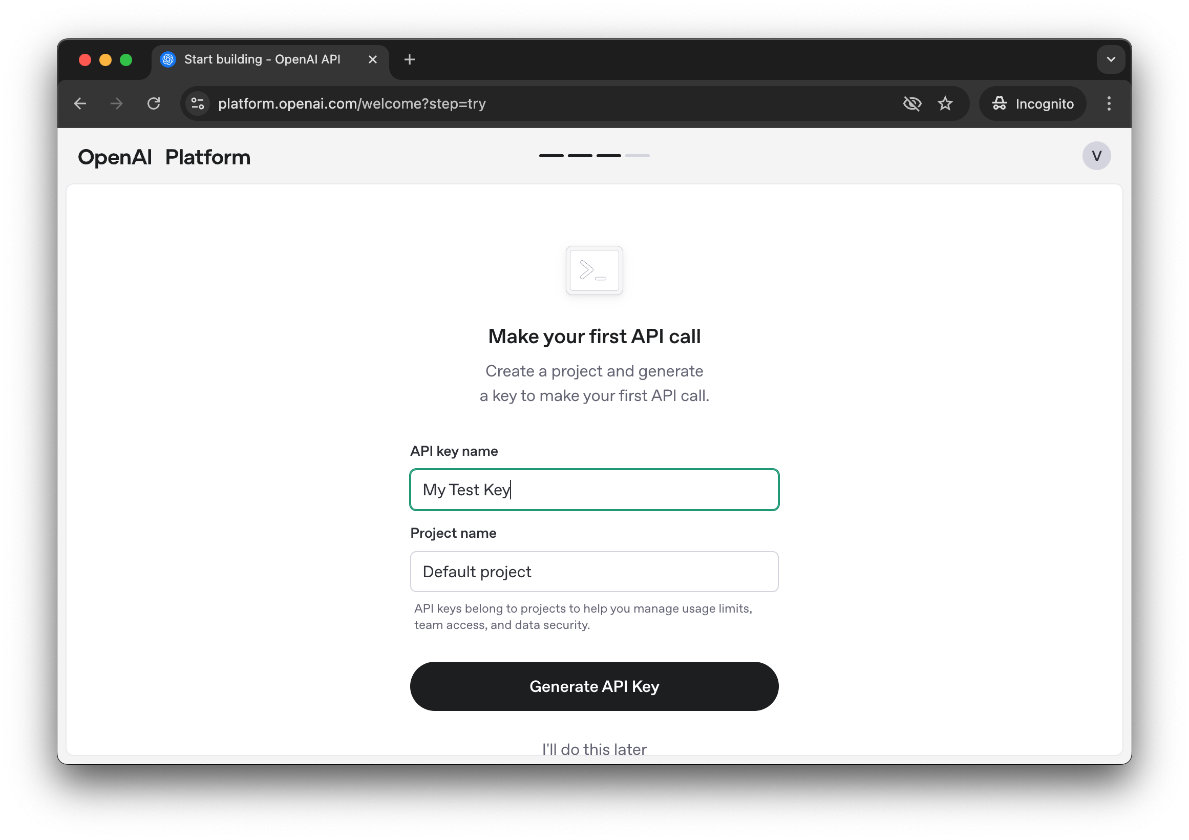 generate api key