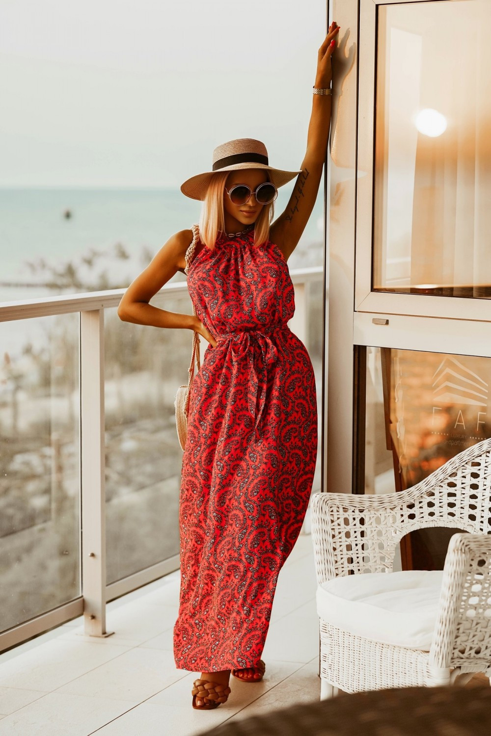 Sukienka ORANGE Miss Sara Maxi