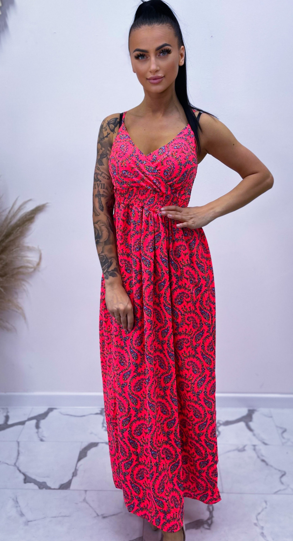 Sukienka ORANGE Miss Sara Slim