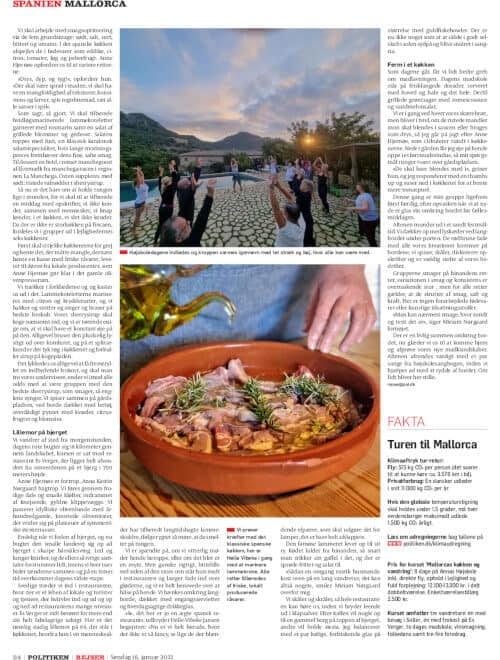 Artikel fra Politiken d. 16/01-2022 — Madskole på Mallorca side 24