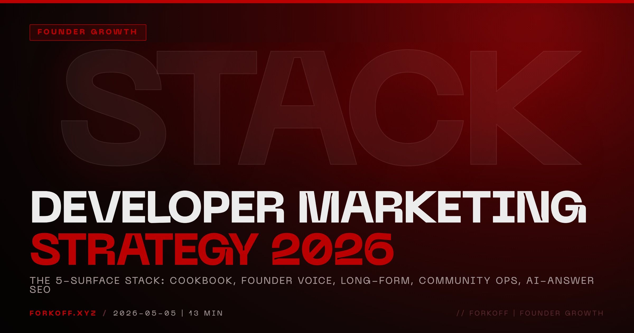 Developer Marketing Strategy 2026: The 5-Surface Stack That Compounds