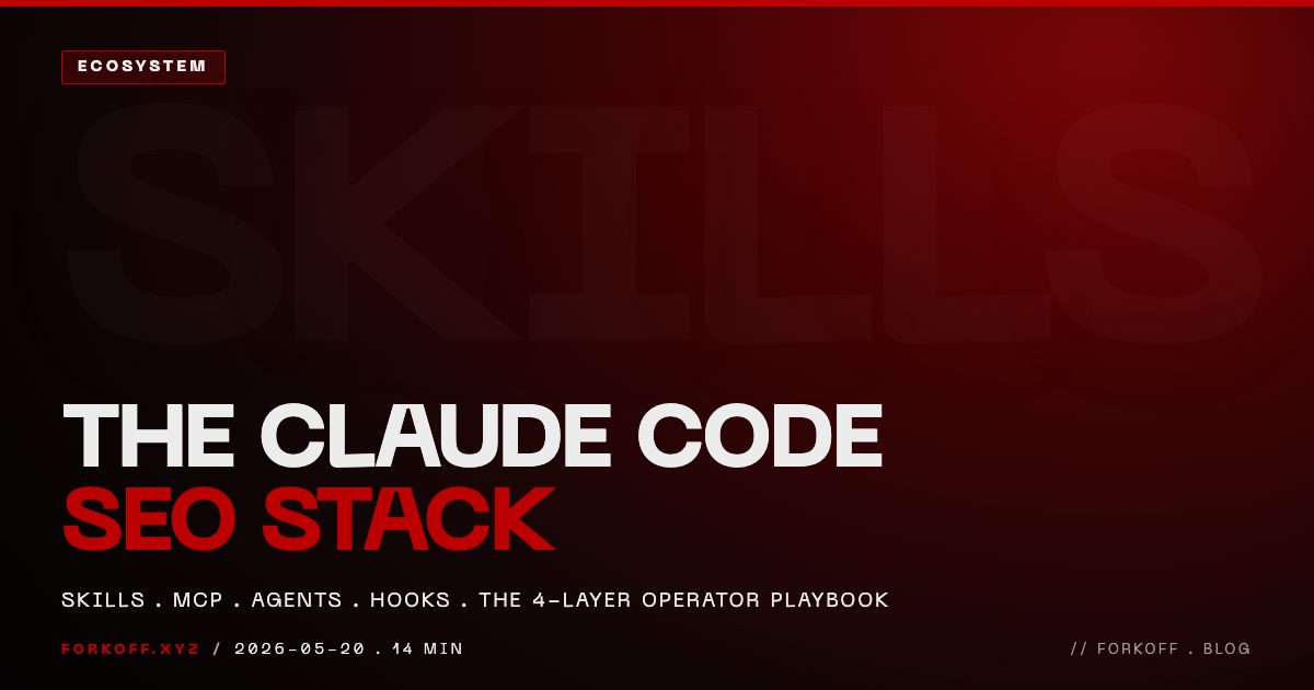 The Claude Code SEO Stack 2026: Skills, MCP, Agents, Hooks