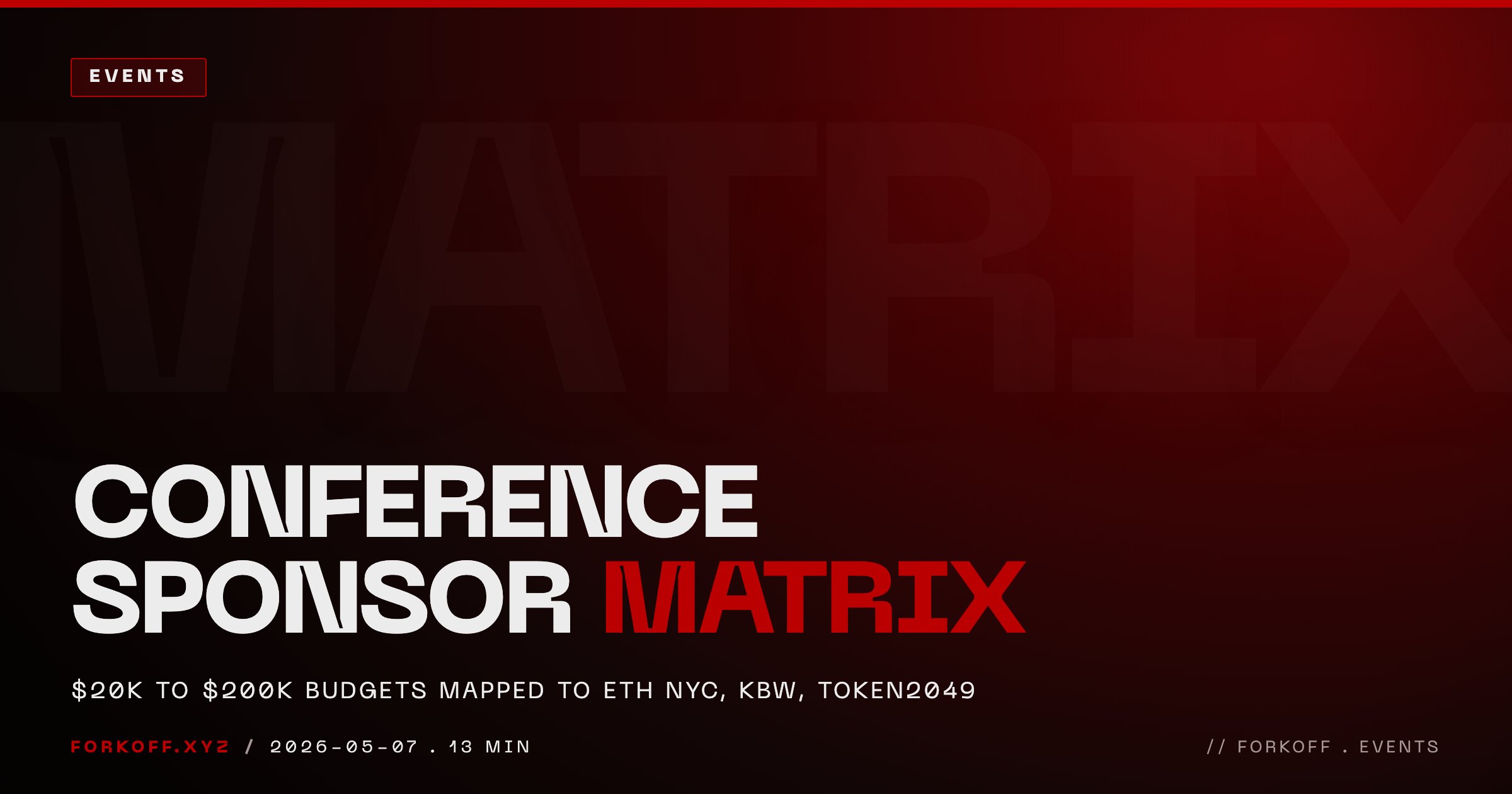 Best Crypto Conference to Sponsor in 2026: 4-Way Decision Matrix