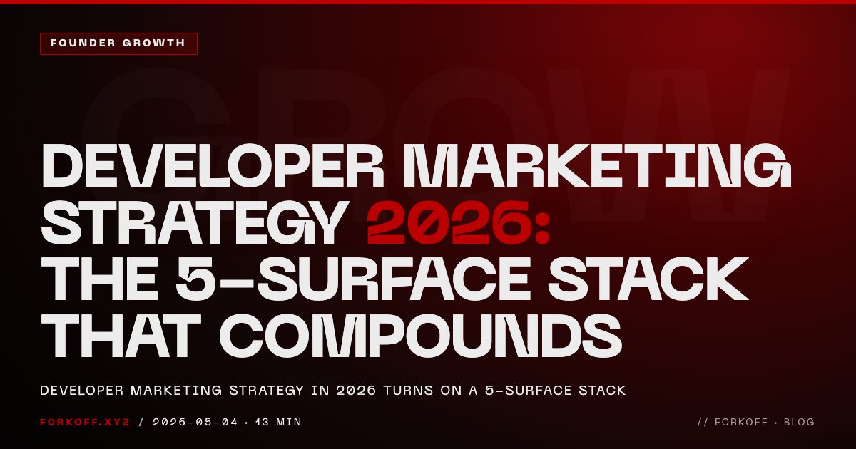 Developer Marketing Strategy 2026: The 5-Surface Stack That Compounds
