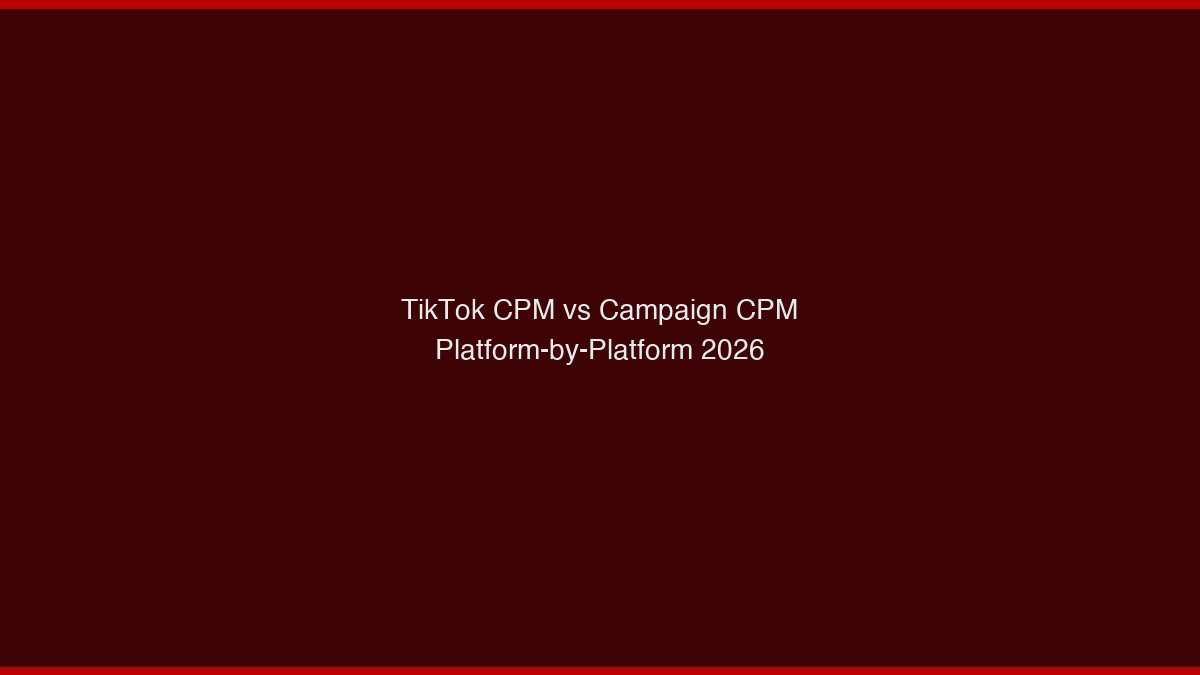 TikTok CPM vs campaign CPM comparison chart for clippers 2026