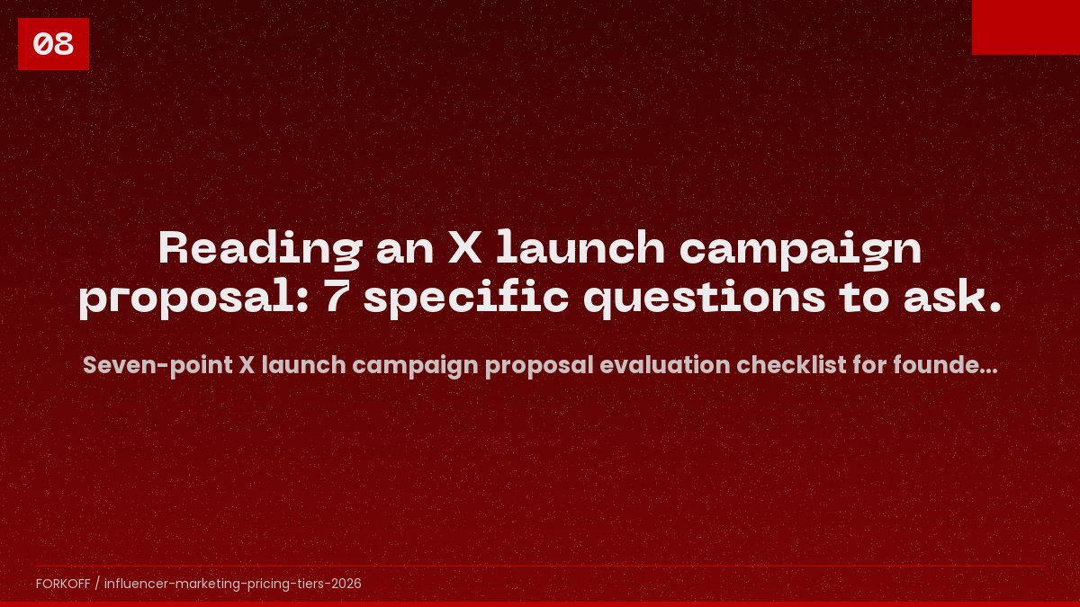 Seven-point X launch campaign proposal evaluation checklist for founders