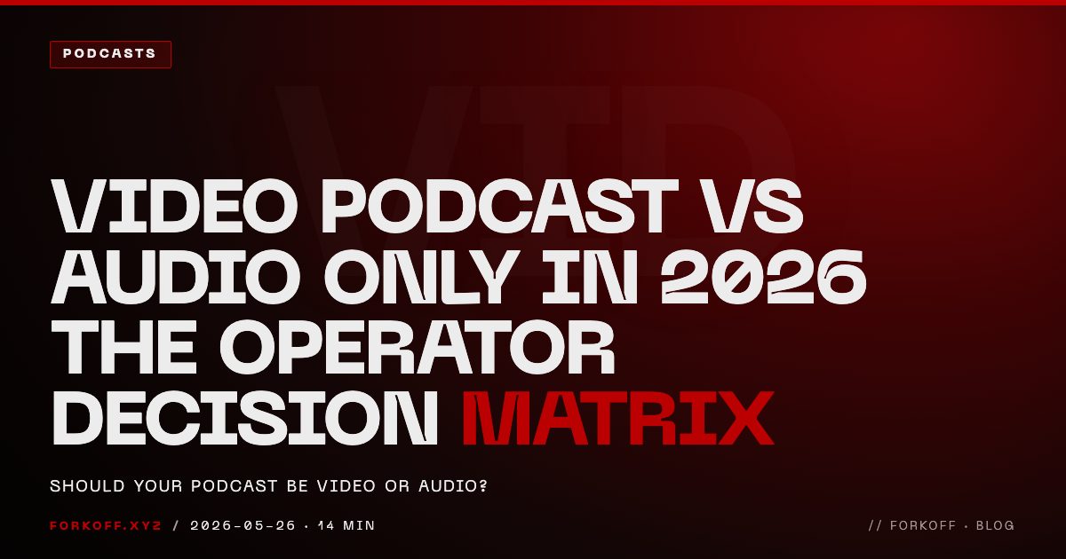 Video Podcast vs Audio Only in 2026: The Operator Decision Matrix