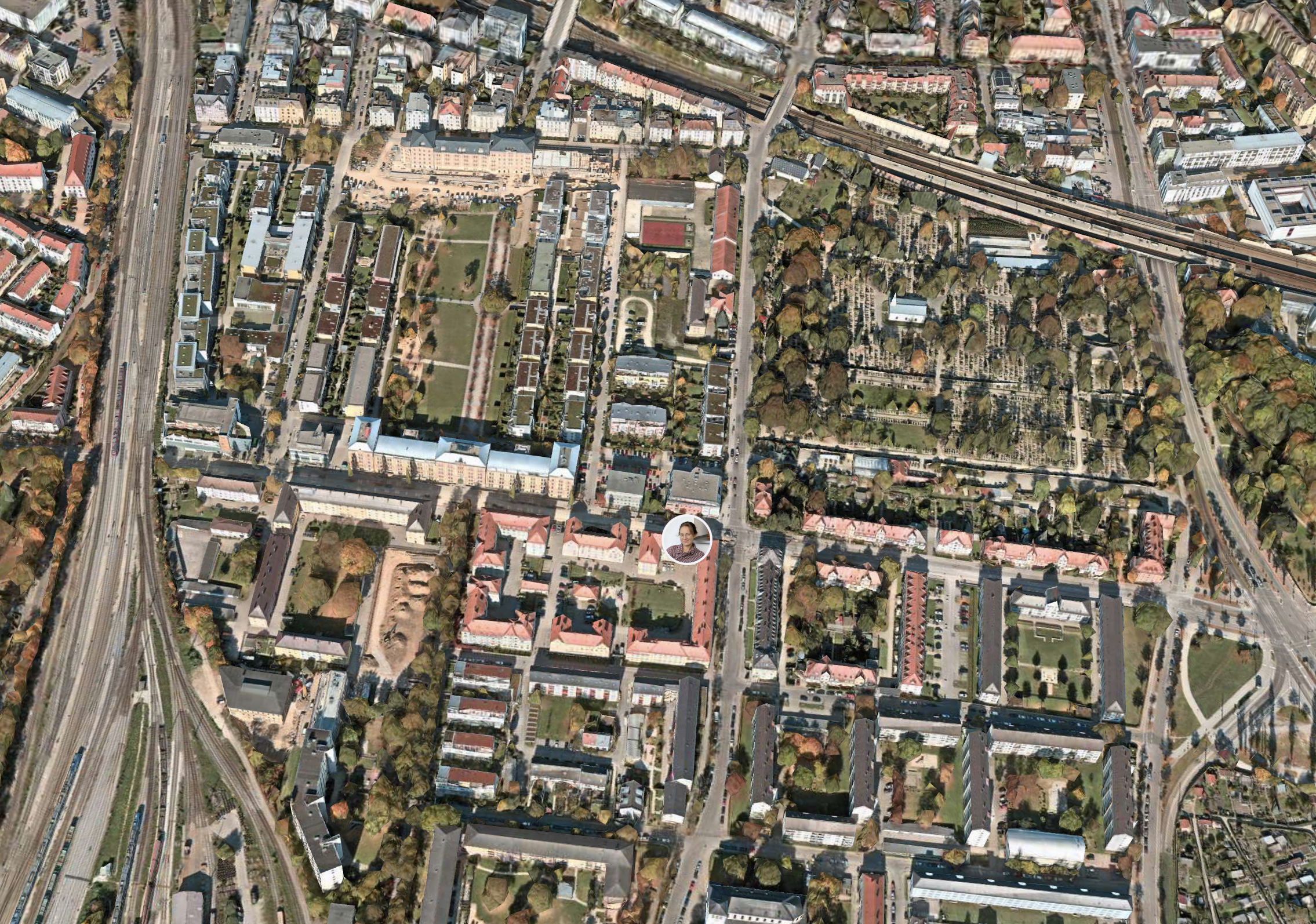 screenshot of a map displaying the location of a person