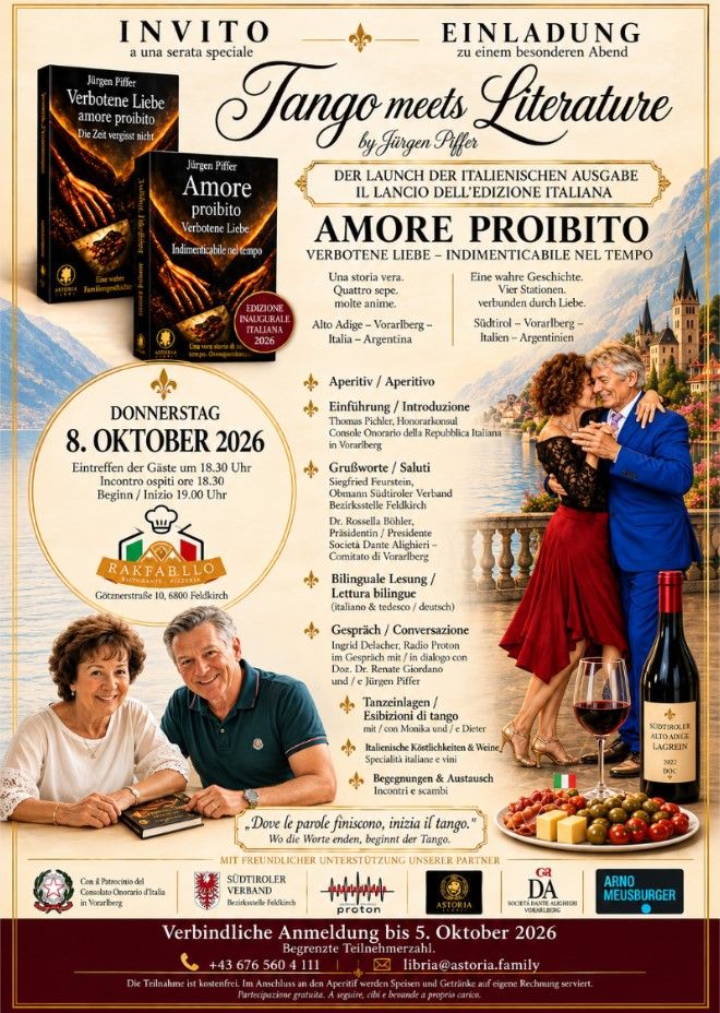 Tango meets Literature - der Launch der italienischen Ausgabe von Verbotene Liebe - amore proibito