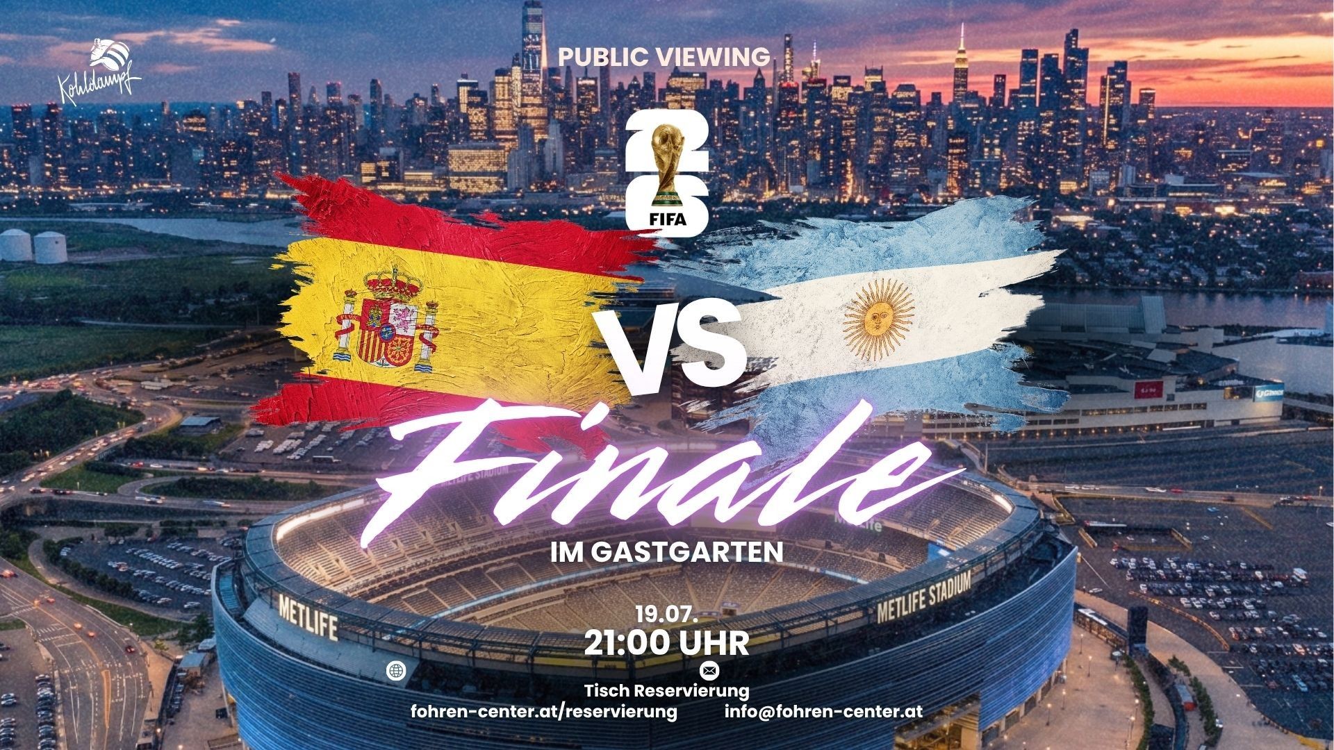 Public Viewing | Spanien vs Argentinien | Kohldampf Gastgarten Bludenz