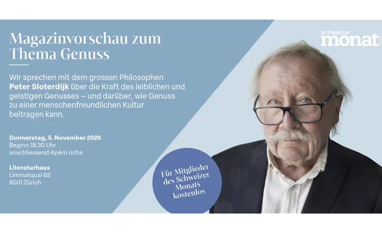 Magazinvorschau zum Thema Genuss mit Peter Sloterdijk