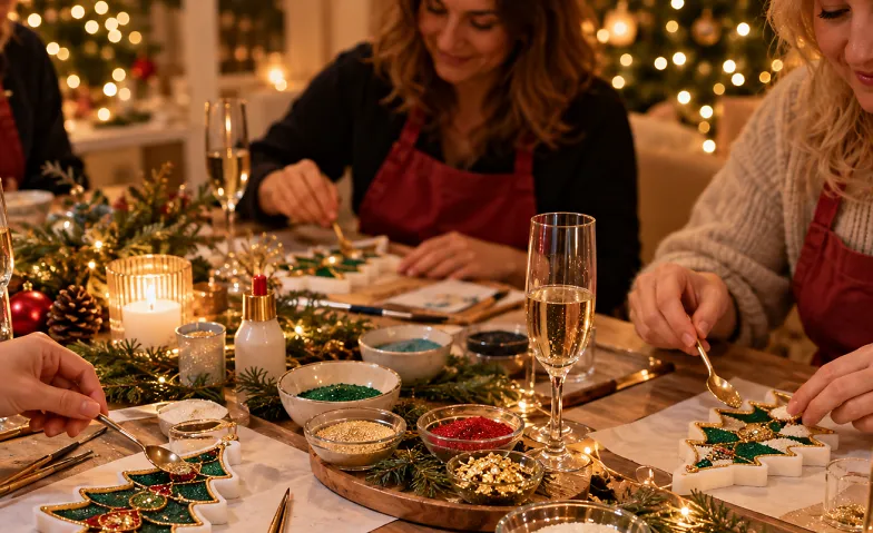 Weihnachtsdekor im Cloisonné-Stil