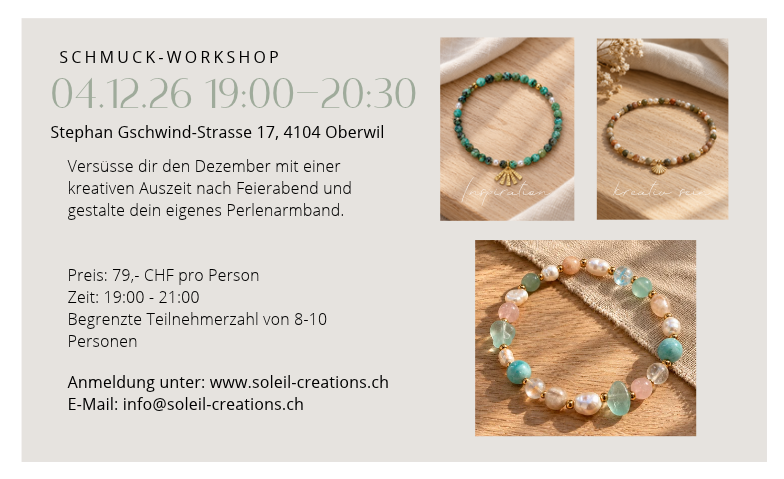 Schmuckworkshop Armband 04.12.26 im Papuni in Oberwil (BL)