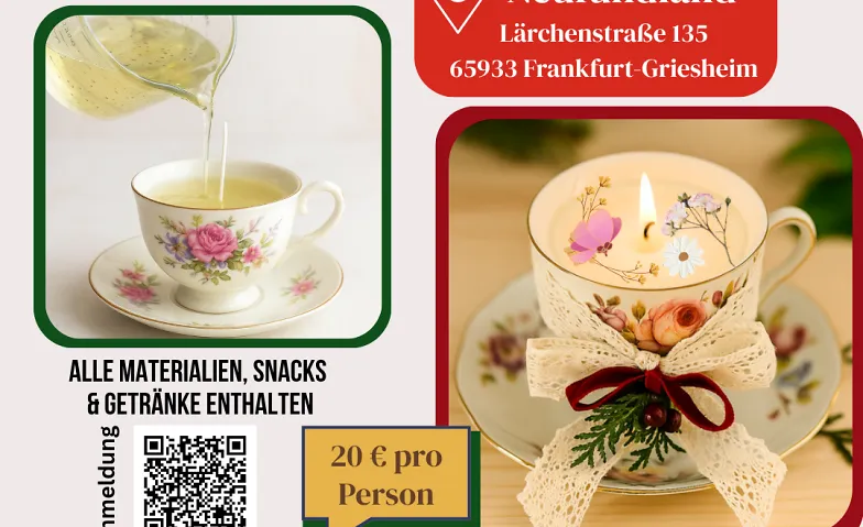 Aus alten Tassen werden winterliche Kerzen