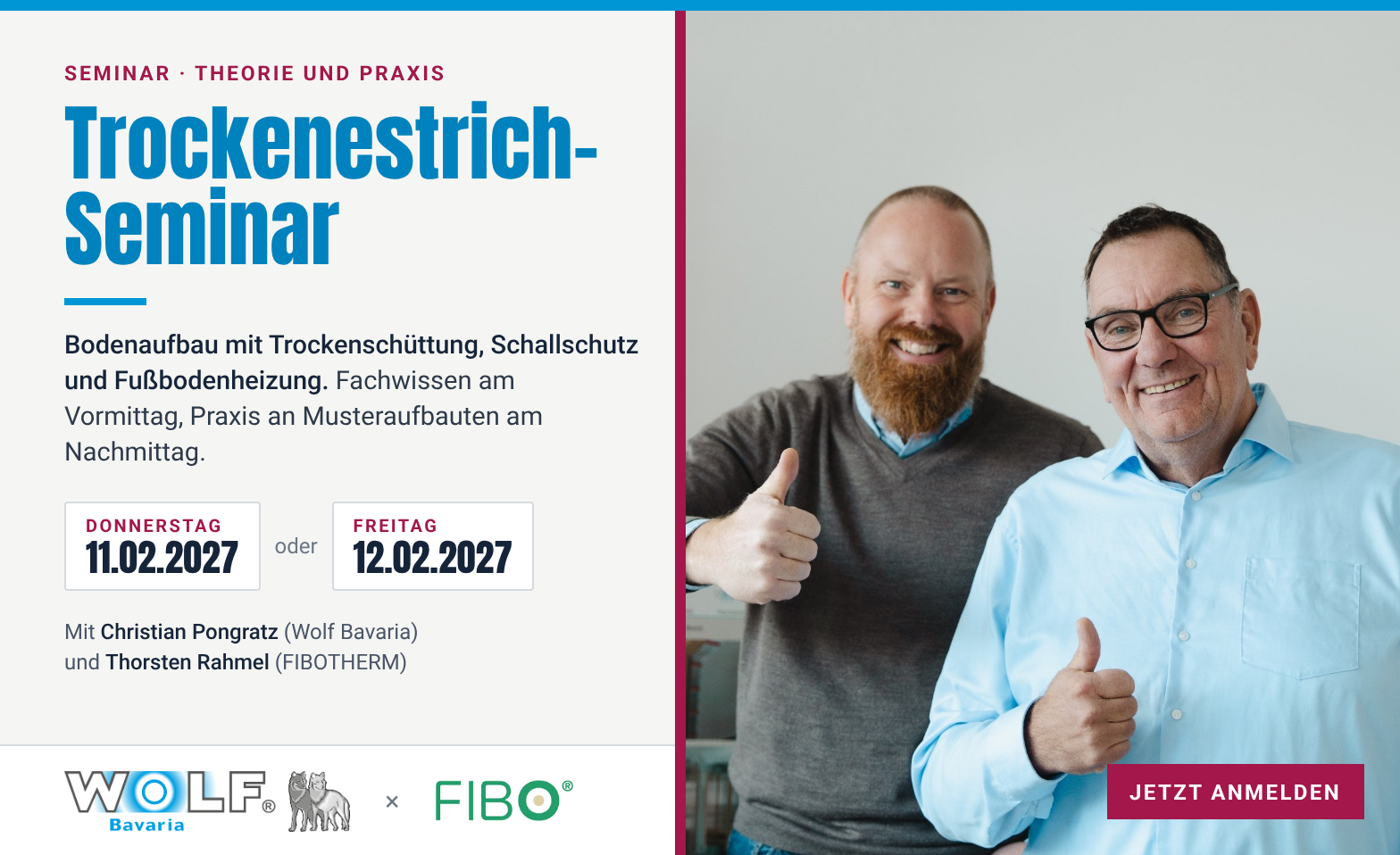 Trockenestrichseminar Fibotherm x Wolf-Bavaria