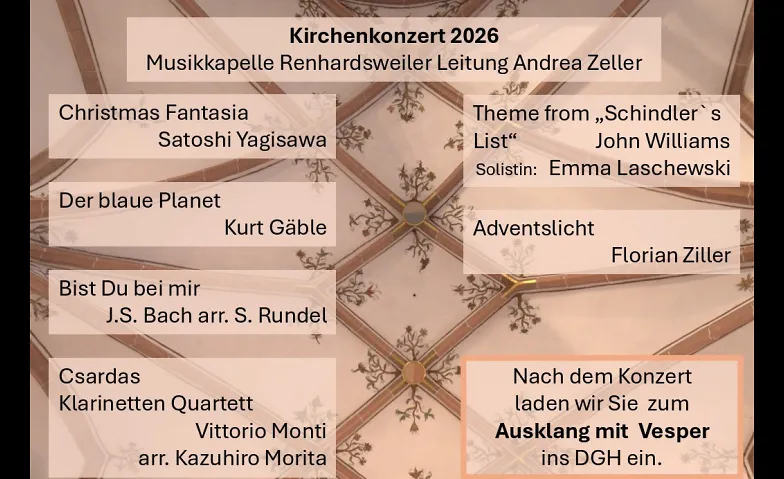 Kirchenkonzert 2026 Musikkapelle Renhardsweiler