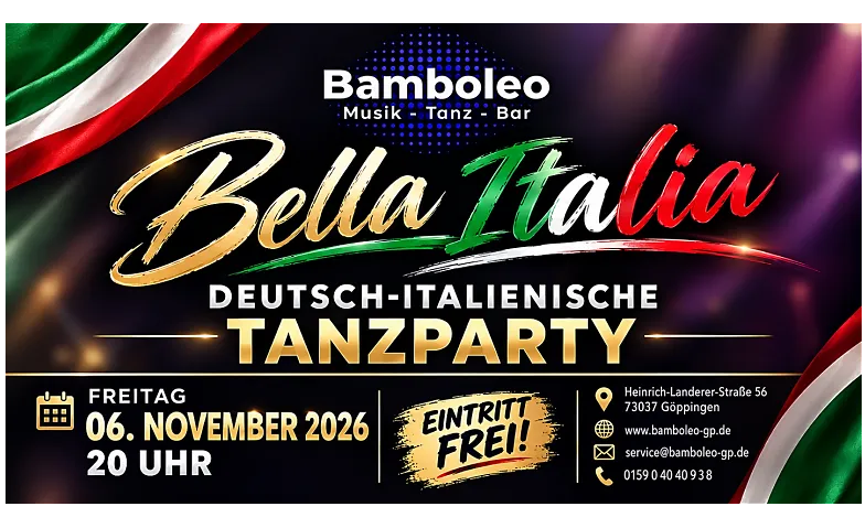 Bella Italia - deutsch-italienische Tanzparty 73037Göppingen