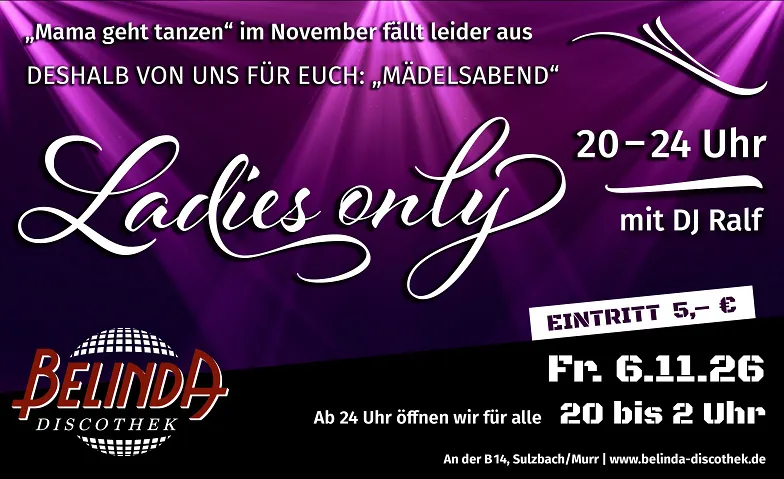 LADIES ONLY – Euer Mädelsabend in der Belinda!