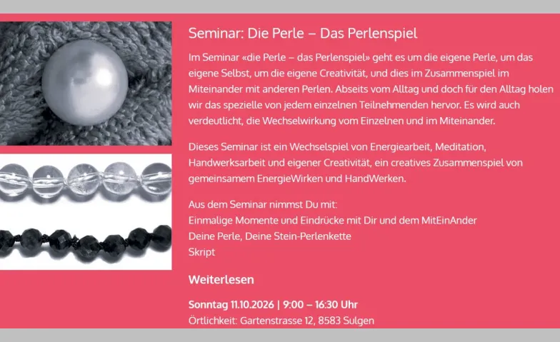 Seminar: Die Perle – Das Perlenspiel