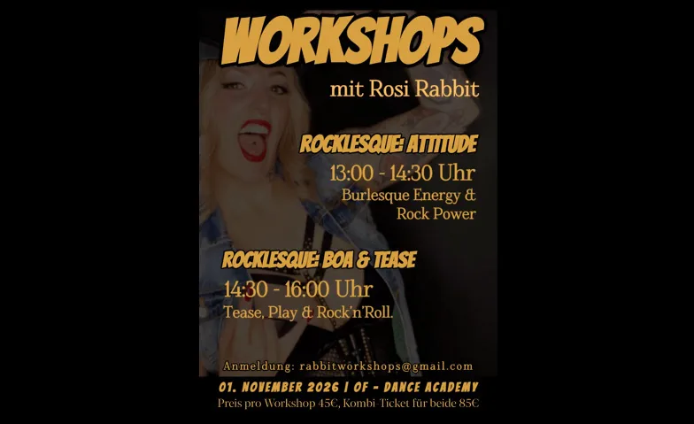 Burlesque Workshop ROCKLESQUE mit und von Rosi Rabbit