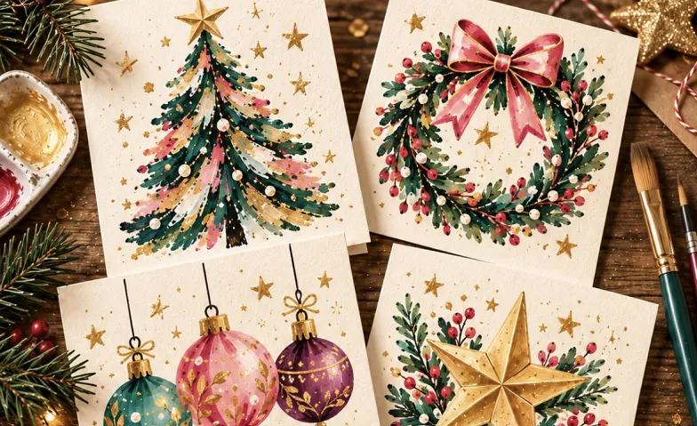 Kreative Weihnachtskarten – Kinder-Kunstworkshop