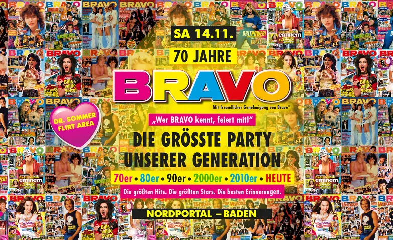 70 Jahre BRAVO - Die grösste PARTY UNSERER GENERATION