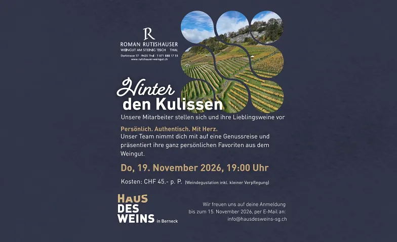 Winzer des Monats: Roman Rutishauser, Hinter den Kulissen