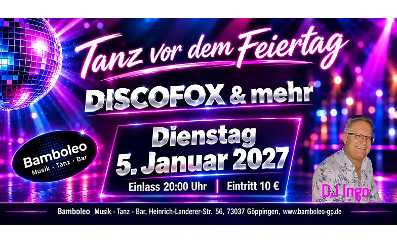 Tanz vor dem Feiertag mit Discofox & mehr