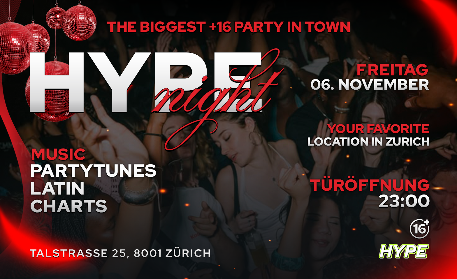HYPE NIGHT - TALSTRASSE25, ZÜRICH (+16 / Ü16)