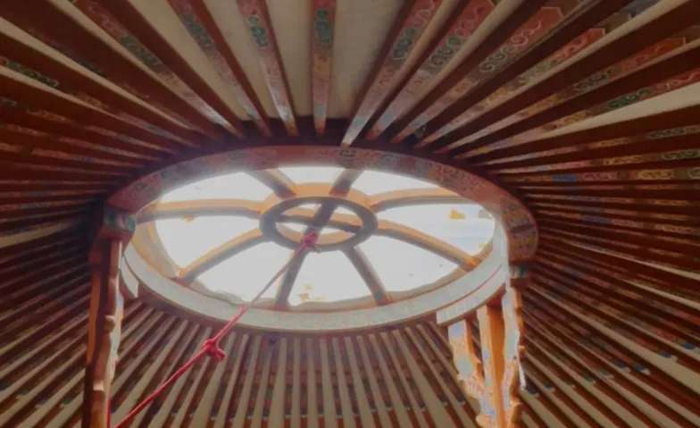 afternoon tea ceremony in the cozy yurt