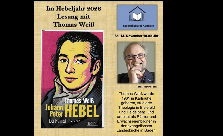 Lesung mit Thomas Weiß - J.P. Hebel. Der Heimatflüsterer