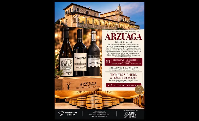 ARZUAGA WINE & DINE – Exklusiver Weinabend im Restaurant Gie