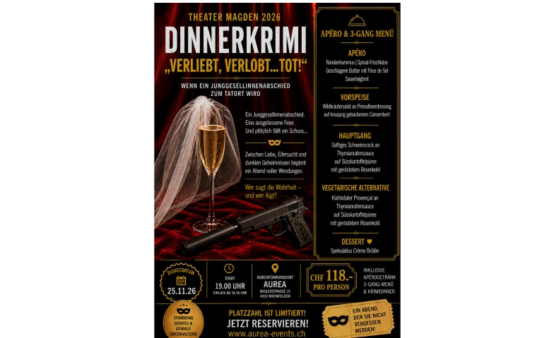 Krimi Dinner im AUREA - mit Apéro und 3-Gang Menü